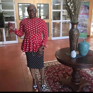 Custom Made Peplum Blouse and Pencil Skirt